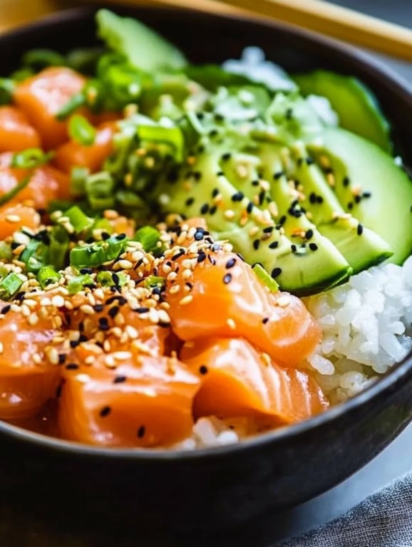 Spicy Salmon Sushi Bowls
