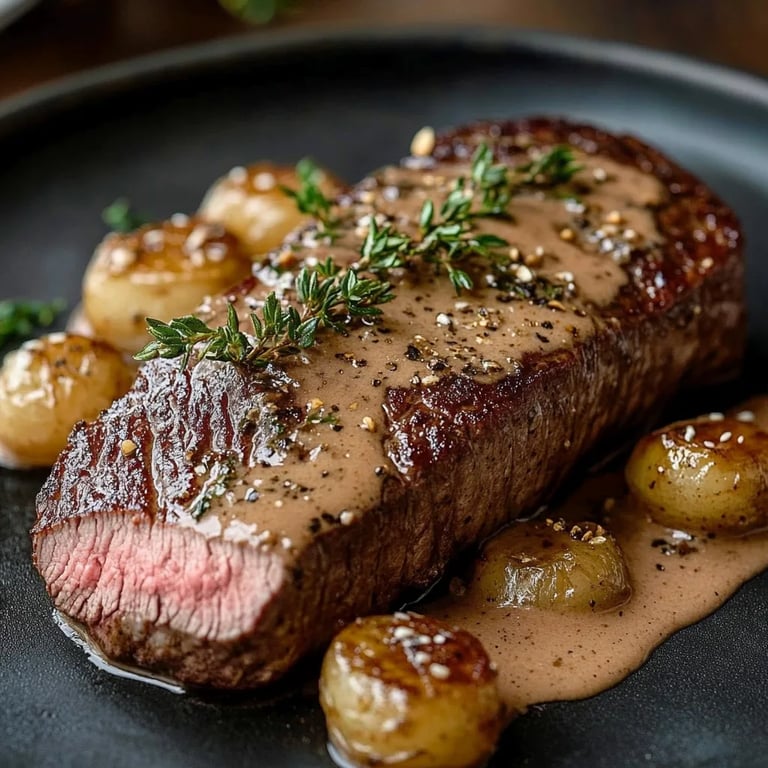 Rinderfilet mit Knoblauch-Dijon-Sahnesauce