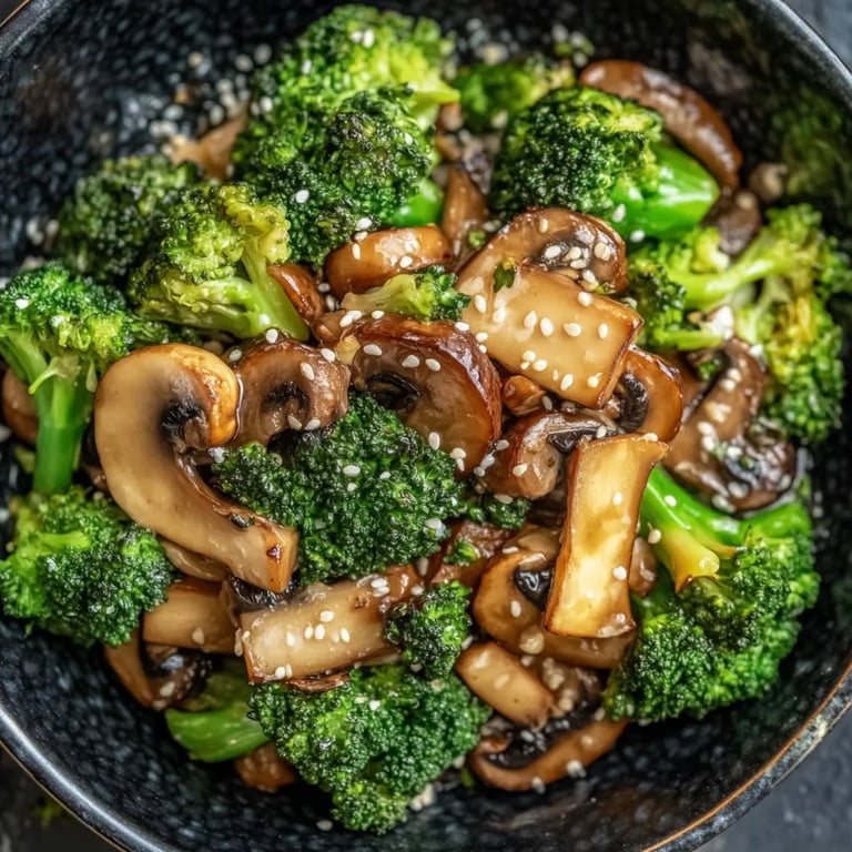 Vegan Broccoli und Mushroom Stir Fry