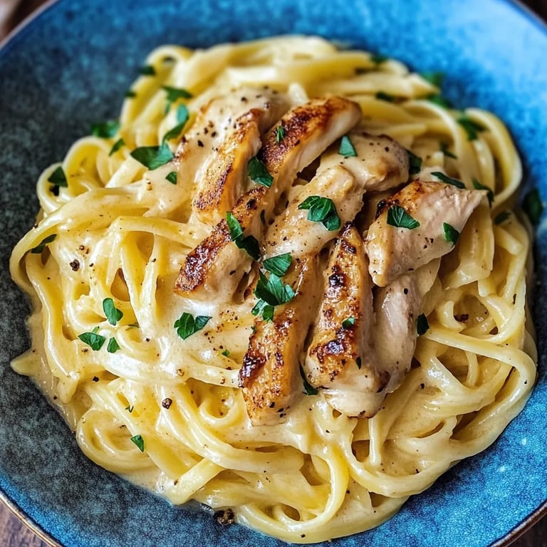 Pasta mit Hähnchen Alfredo
