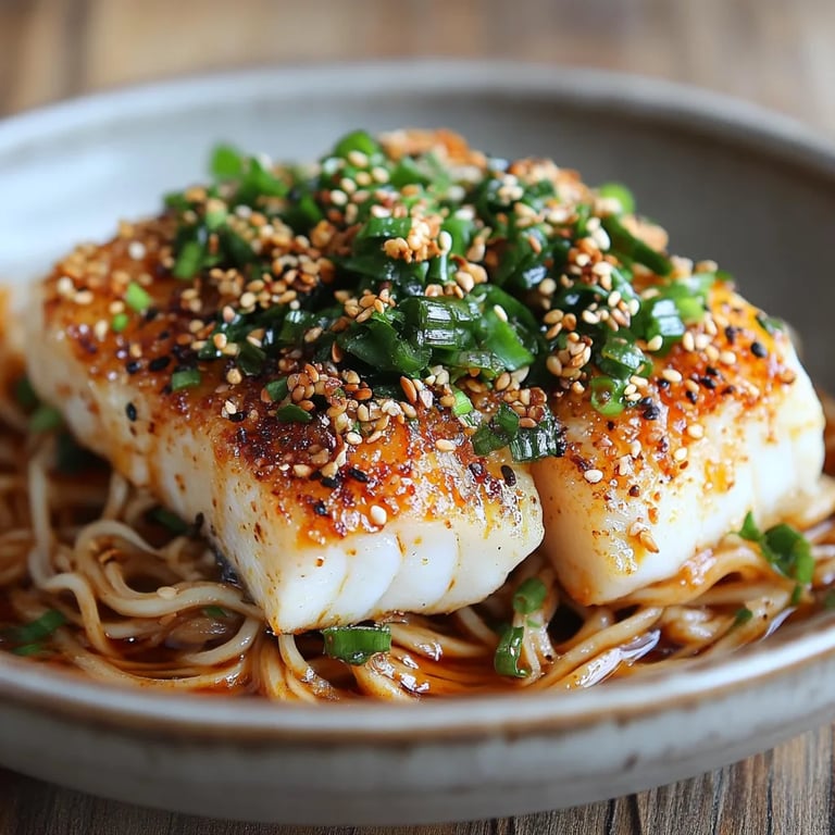 Sesame-Crusted Cod Fish w/ Ginger Noodles: An Incredible Ultimate Recipe