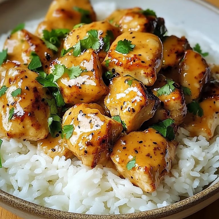 Schnelles Honig Senf Hähnchen mit Reis