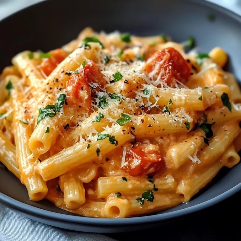 Easy and Creamy Tomato Garlic Pasta