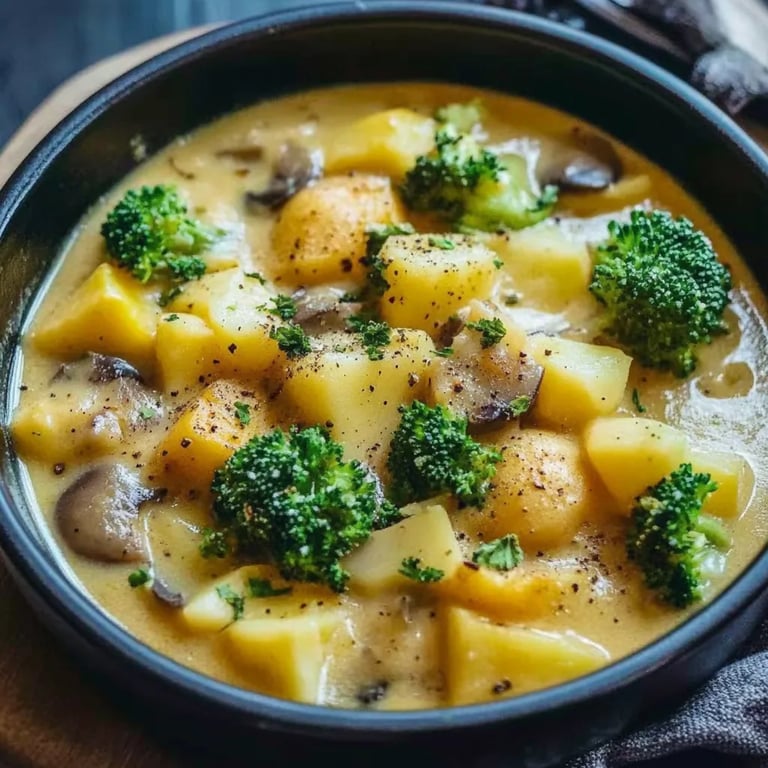 Bunte Gemüsepfanne mit Brokkoli & Kartoffeln
