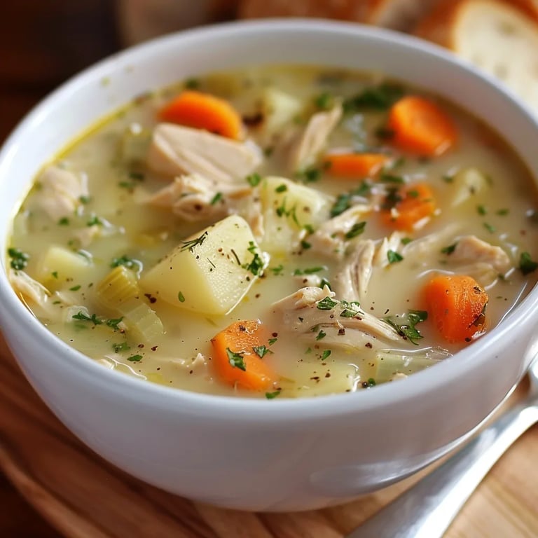 Herzhafte Hühner-Kartoffelsuppe