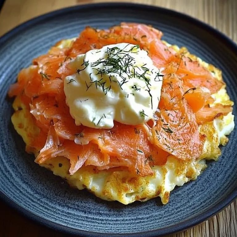Großer Rösti mit Frischkäse und Lachs