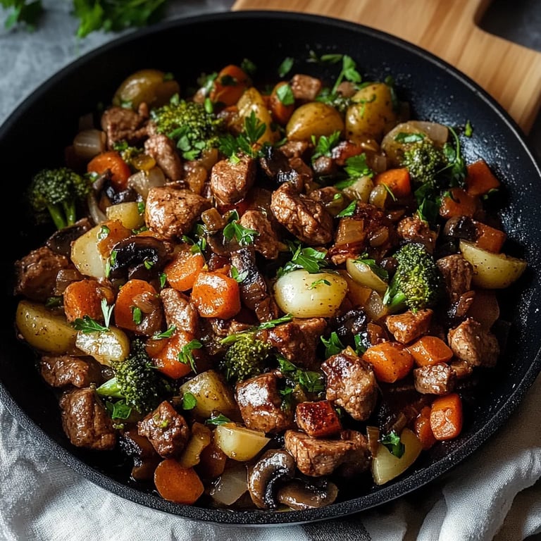 Würzige Rosenkohl-Hackfleisch-Pfanne