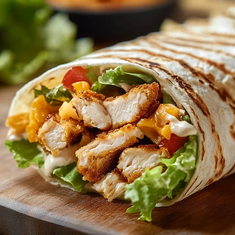 Knuspriger Chicken Ranch Snack Wrap