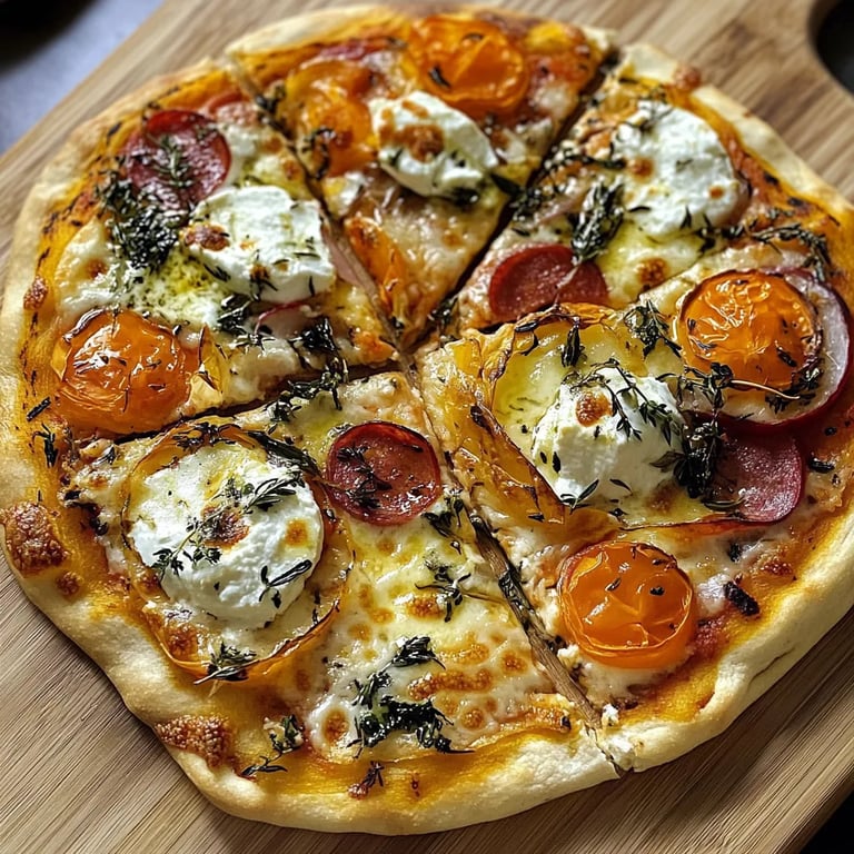 Kürbis-Flammkuchen mit Feta