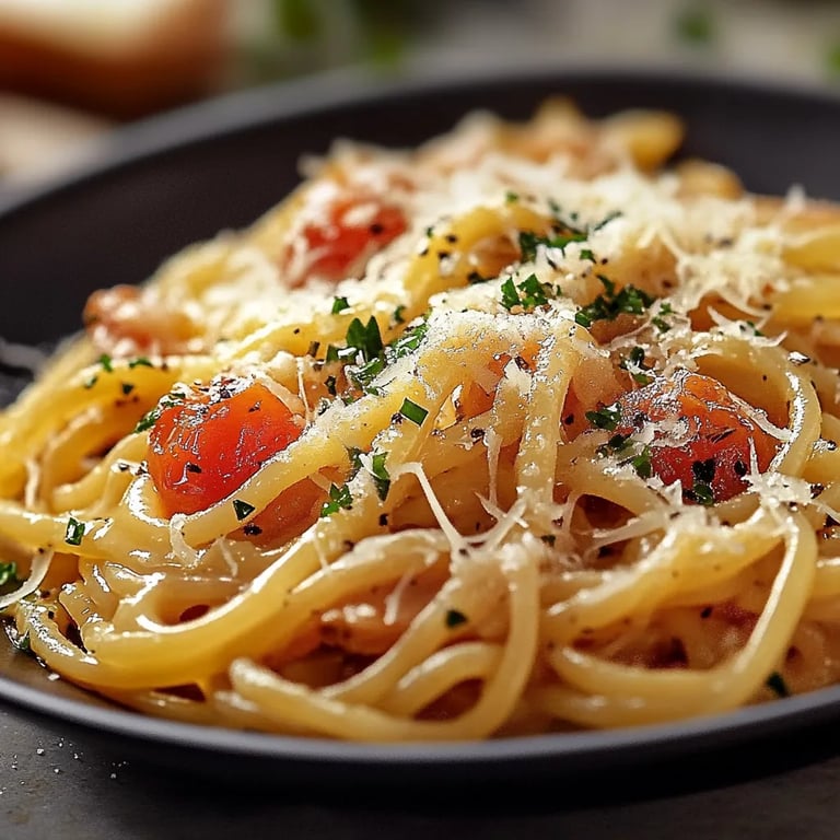 Knoblauch-Käse-Pasta