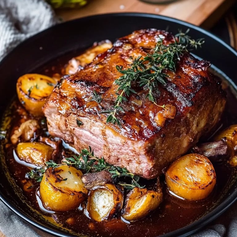 Schweinebraten in Biersoße