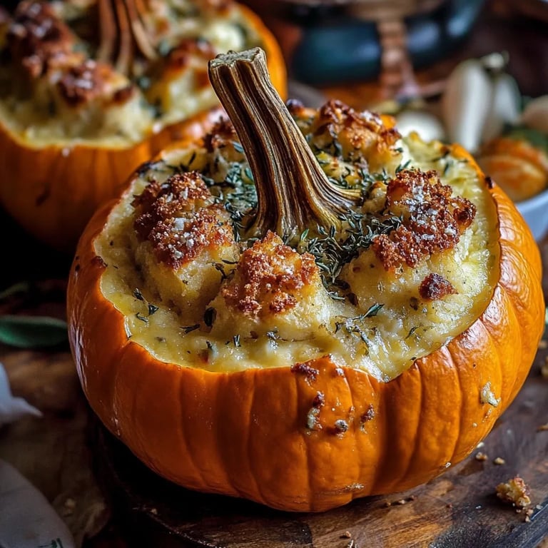 Turkey Sage Stuffed Pumpkins
