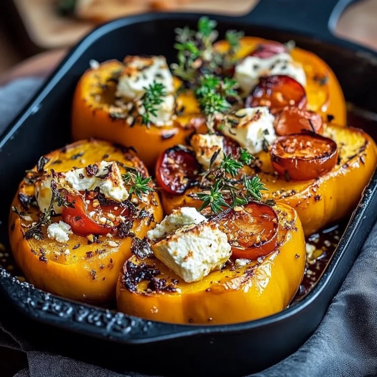 Baked Hokkaido Pumpkin mit Feta