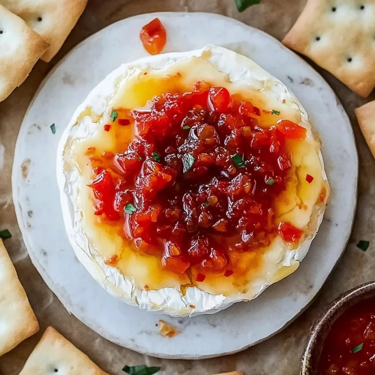 Quick Baked Brie with Red Pepper Jelly
