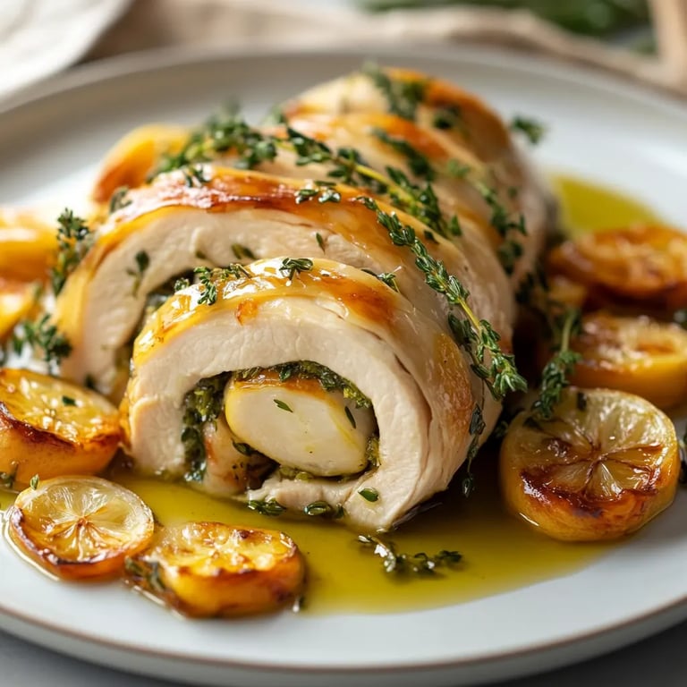 Lemon Thyme Chicken Roulade