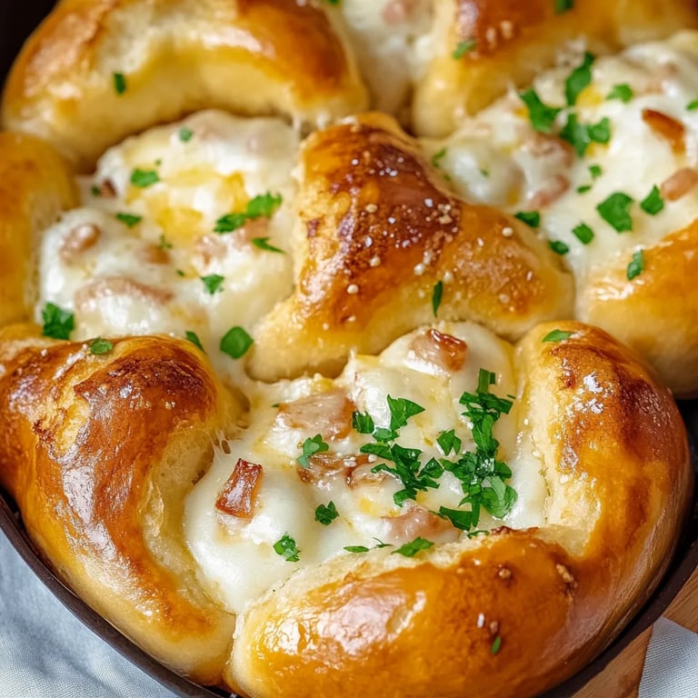 Gefüllte Brezeln mit Schmand, Schinken & Käse