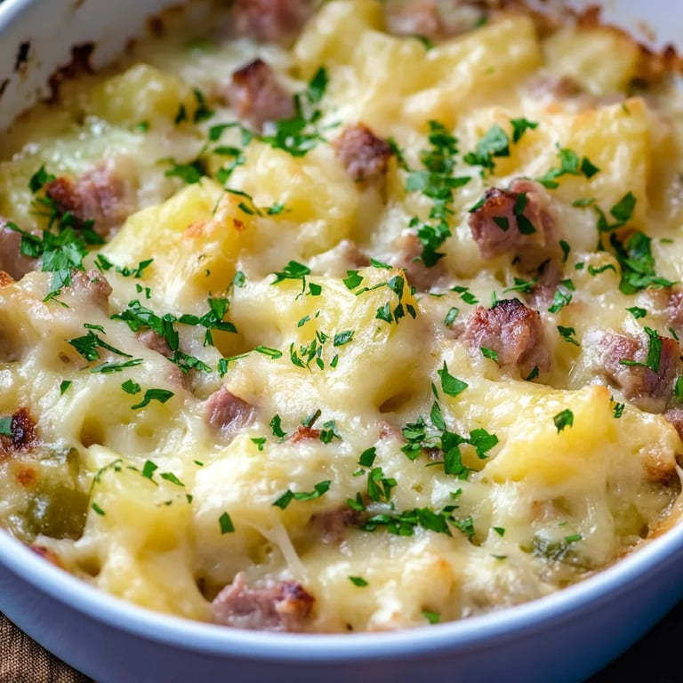 Auflauf mit Kartoffeln, Kohlrabi und Hackfleisch