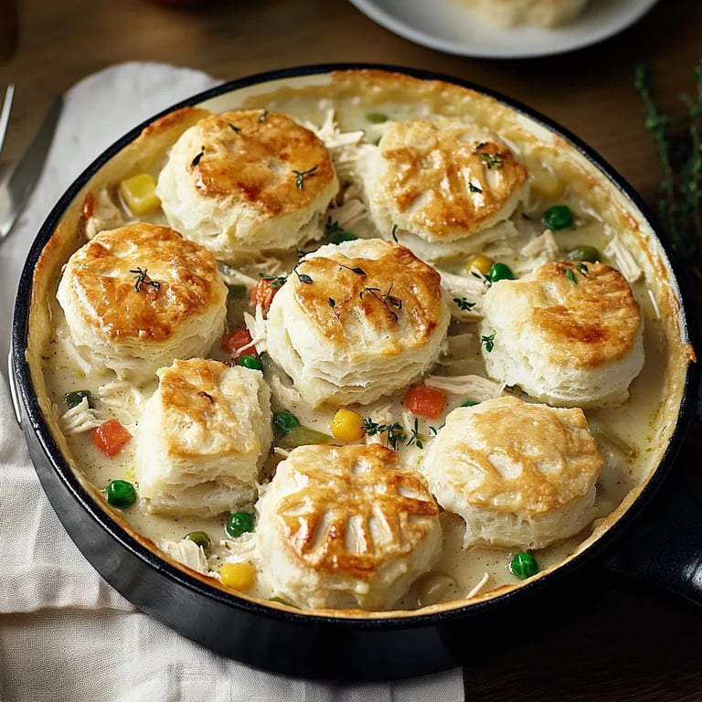 Easy Chicken Pot Pie with Biscuit Topping
