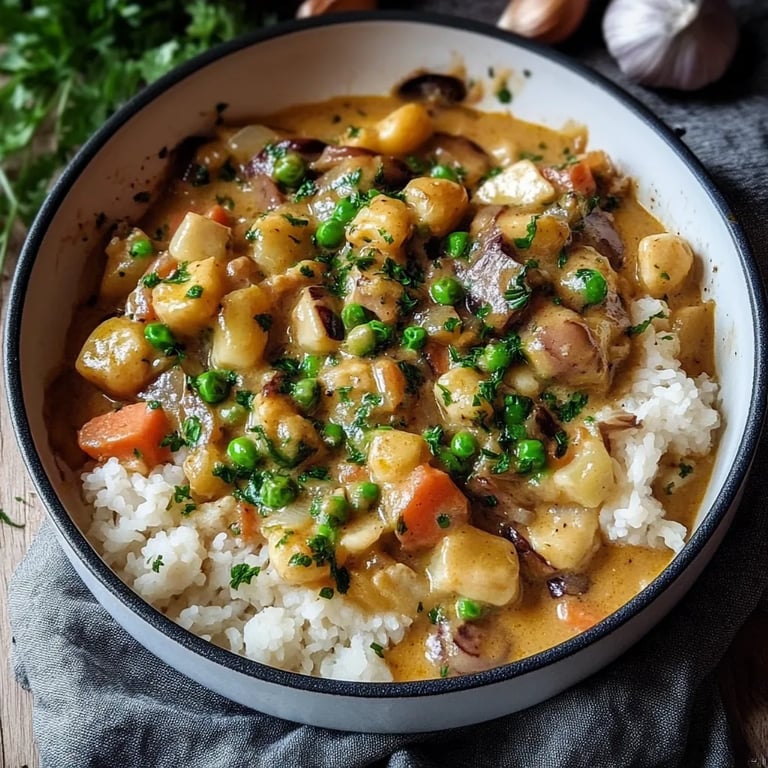 Reis mit Gemüse-Frischkäse-Sauce