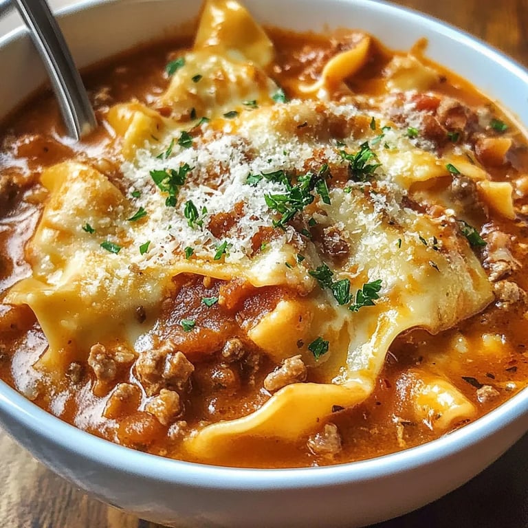 The BEST Lasagna Soup