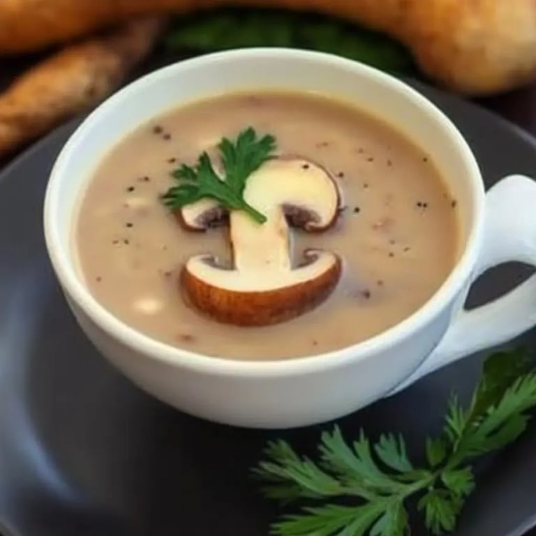 Herbstliche Esskastanien- und Maronen-Champignon-Suppe