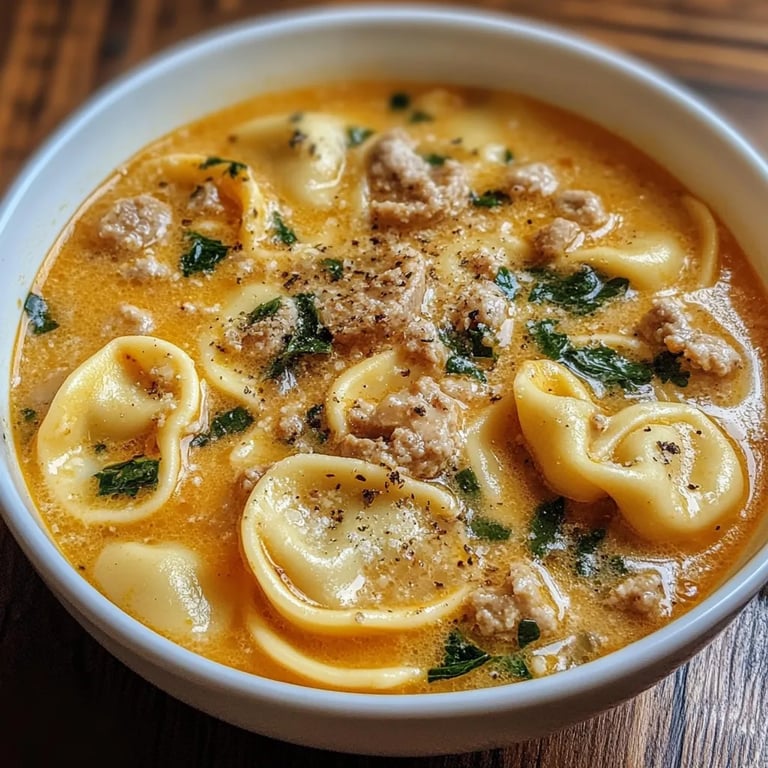 Creamy Sausage Tortellini Soup