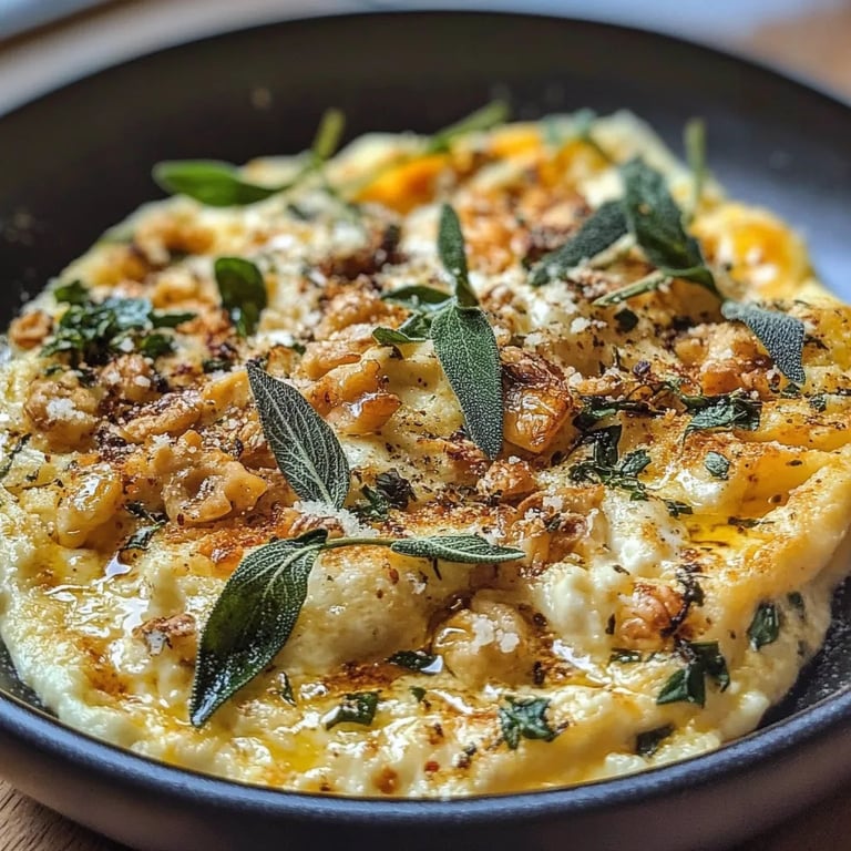 Kürbis-Spätzle mit Walnüsse Salbei