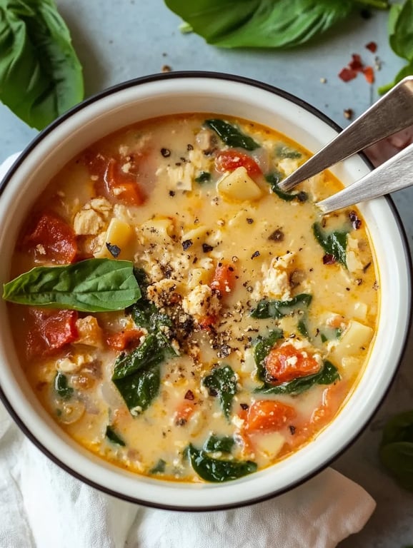 Creamiest Chicken Lasagna Soup