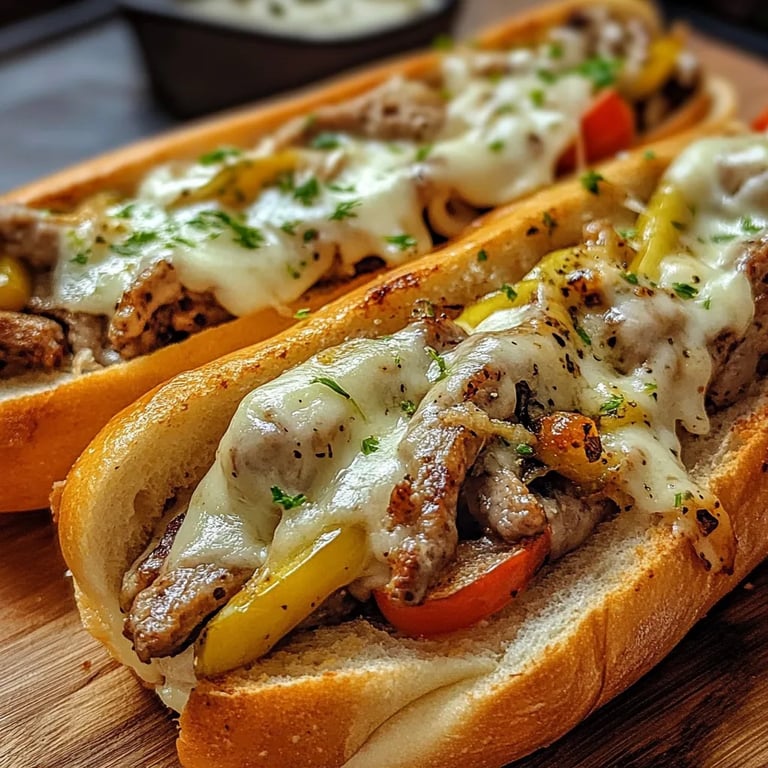 Hähnchen Cheesesteaks