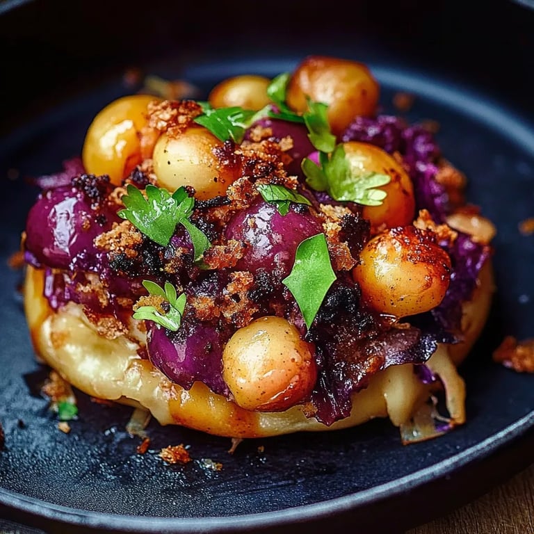 Knödel-Rotkohl-Auflauf