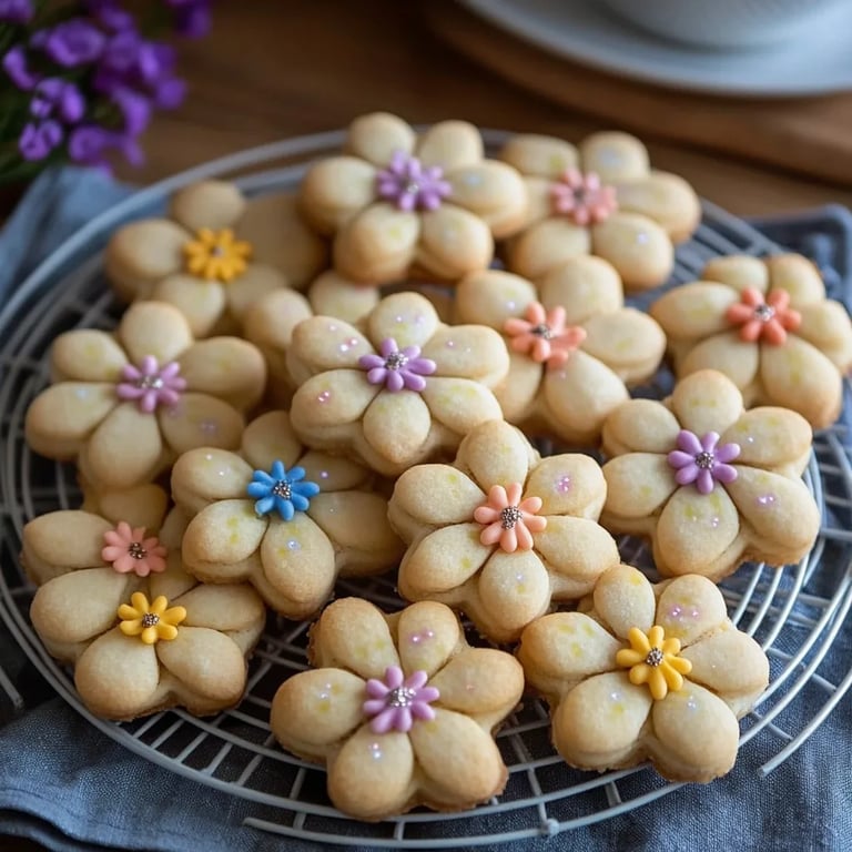 Spring Flower Shortbread Cookies