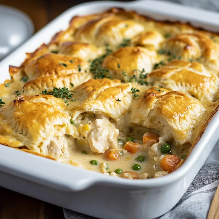 Easy Creamy Chicken Pot Pie Casserole Recipe