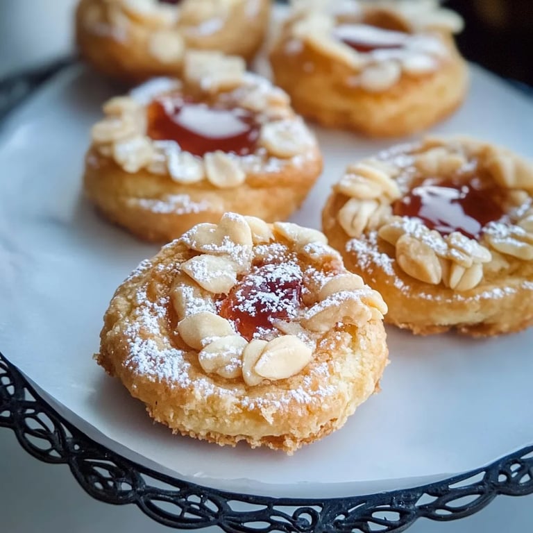Mandel-Mürbteig Kekse mit Marmelade