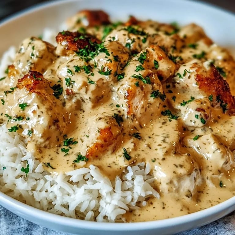 Creamy Smothered Chicken and Rice