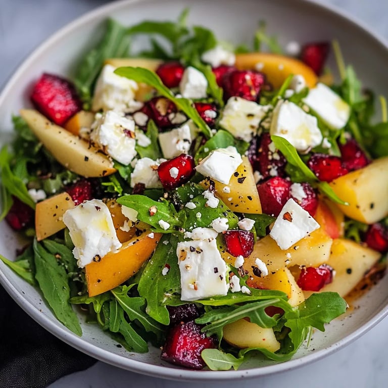 Apfel- und Granatapfel-Feta-Salat mit Balsamico-Vinaigrette