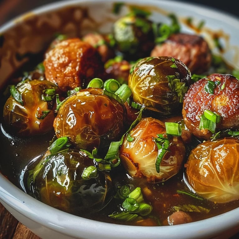 Rosenkohleintopf mit Hackbällchen