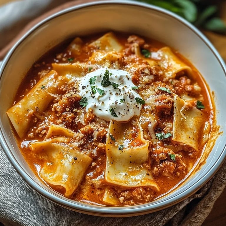 Spicy but Comforting Lasagna Soup for Chilly Nights