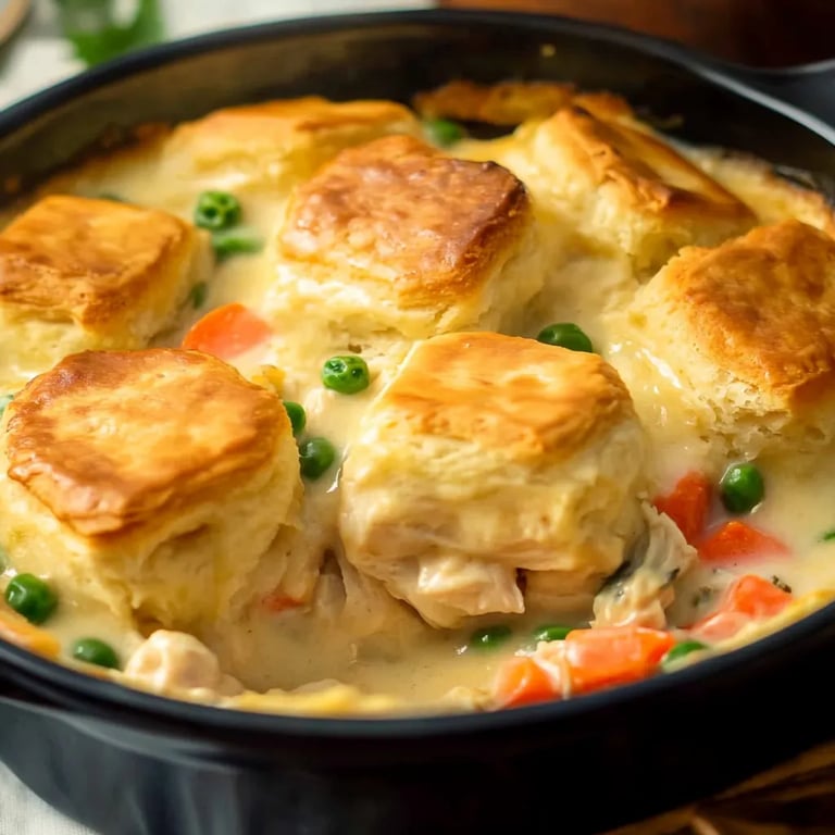 Easy Chicken Pot Pie with Biscuits