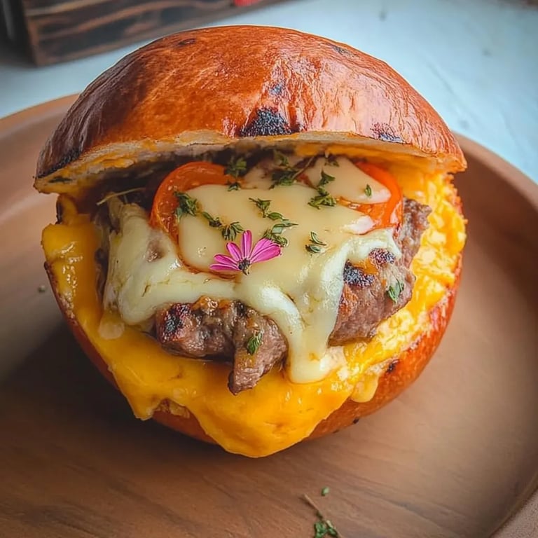 Gefüllter Kürbis mit Hackfleisch und Käse