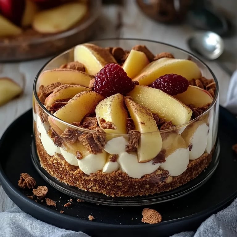 Spekulatius-Apfel-Cheesecake Dessert im Glas