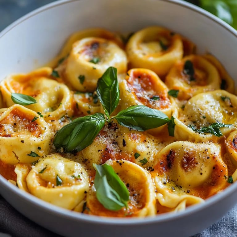 Tortellini-Auflauf mit Tomaten und Mozzarella