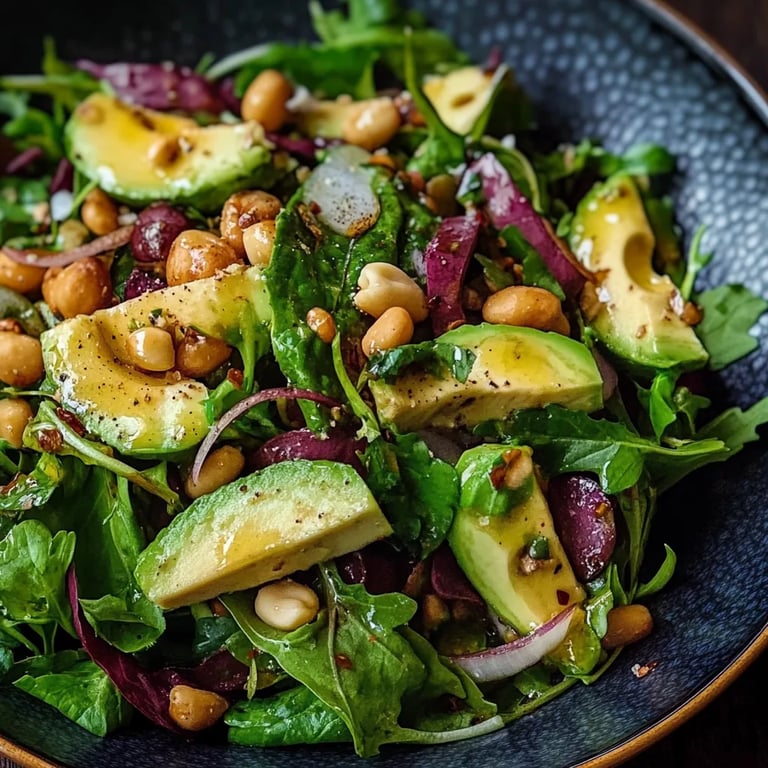 Feldsalat mit Birne, Walnüssen und Avocado