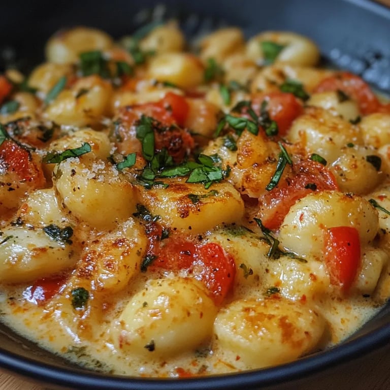 Cremige Gnocchi-Pfanne mit Gemüse