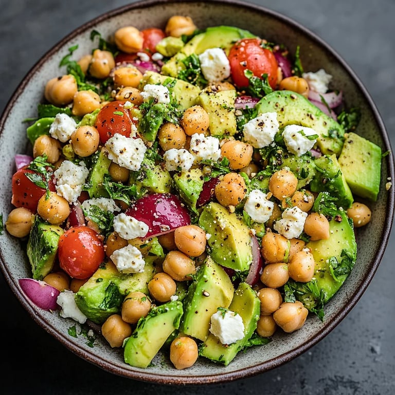 Chickpea Feta Avocado Salad: An Amazing Ultimate Recipe for 6