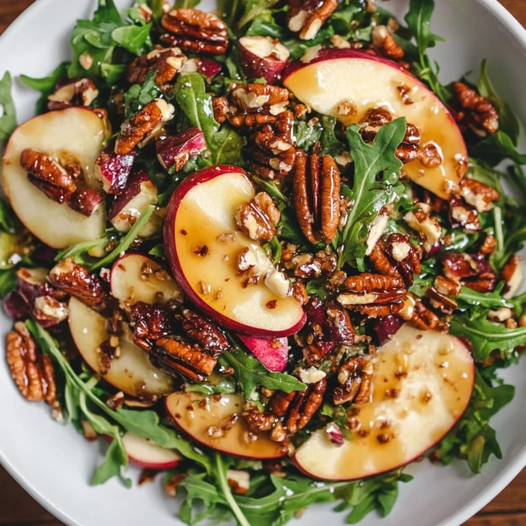 Apple Arugula Salad w/ Maple Pecans
