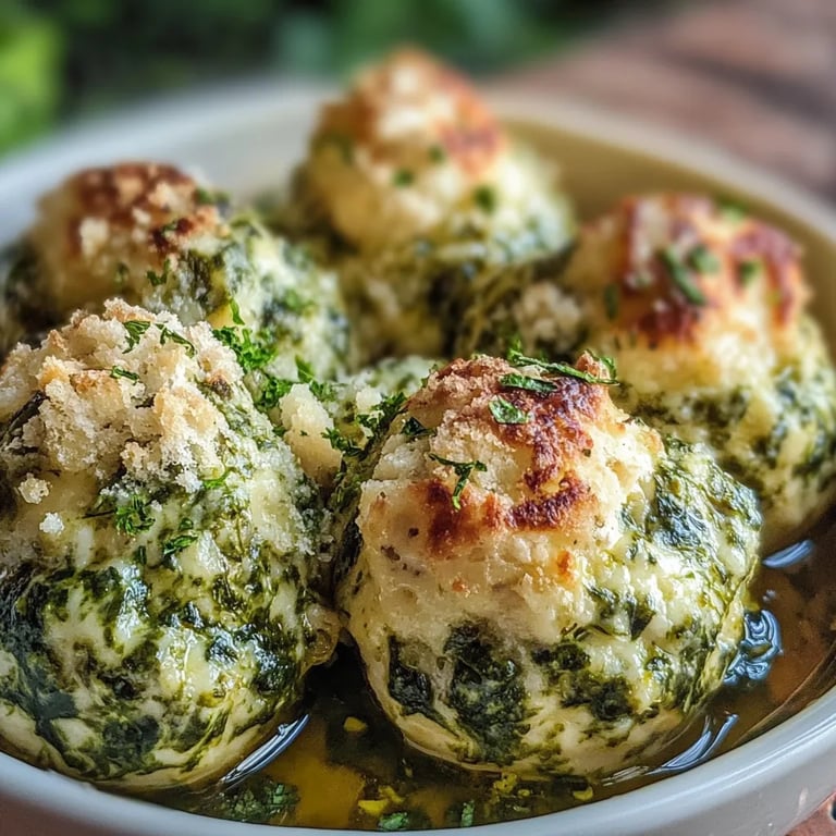 Proteinreiche Spinatknödel