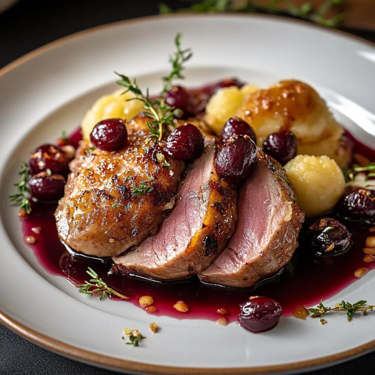Seared Duck Breast with Cherry Sauce