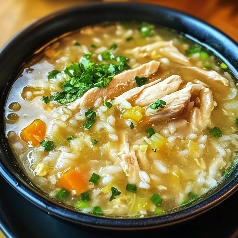 Chicken Lemon Rice Soup