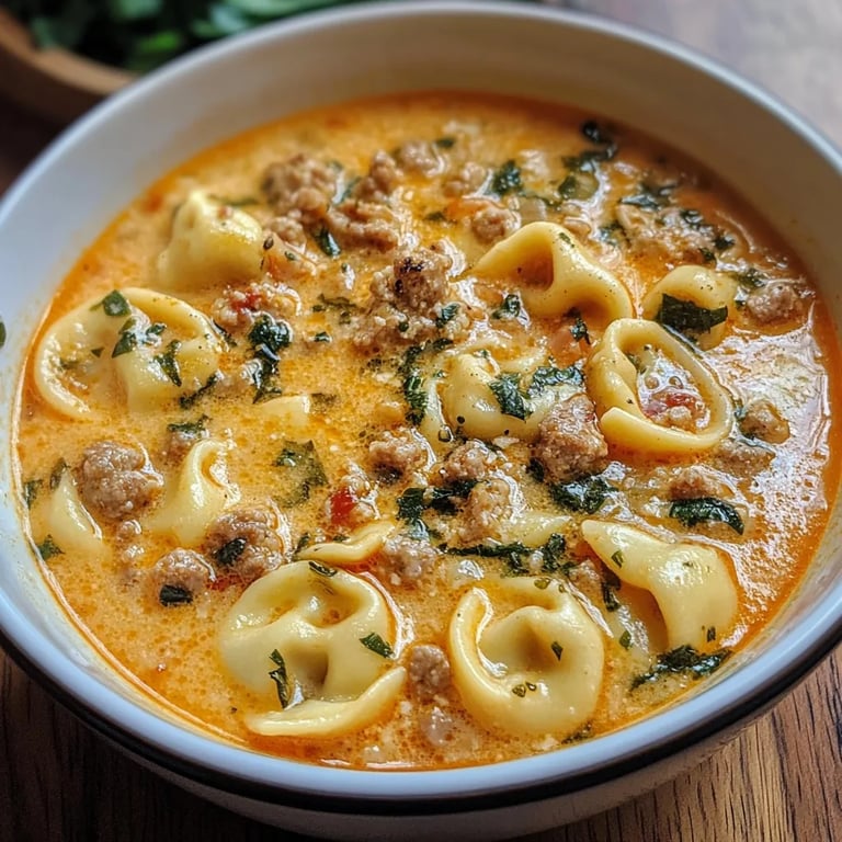 Creamy Sausage Tortellini Soup