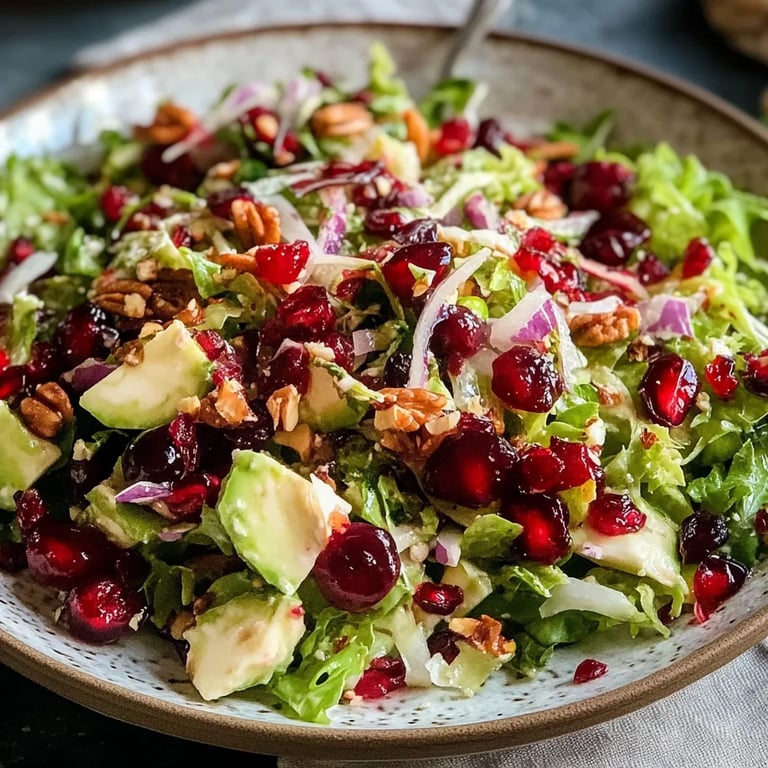 Salat mit gehobeltem Rosenkohl, Granatapfel und kandierten Pekannüssen